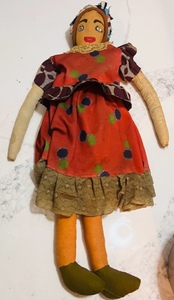 lot 27 image: AntiqueVintage Handmade Cloth Doll