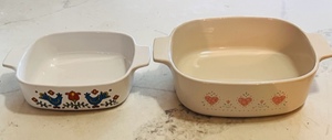 lot 87 image: Two Vintage Corning Ware CasseroleBaking Dishes A-2-B &amp A-1-B