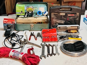 lot 101 image: Large Lot of Tools W Tool Box &amp Other Assessories&nbsp