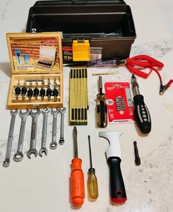 lot 106 image: Large Selection of Tools WRubbermaid Tool Box