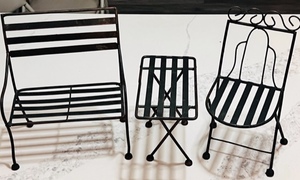 lot 131 image: Three Piece Set of Miniature Metal Patio Furniture 10