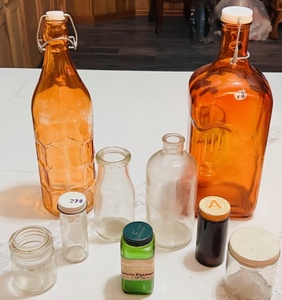 lot 133 image: Nine AntiqueVintage Glass Bottles