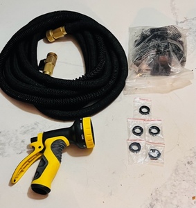 lot 143 image: Expandable Flexible Garden Water Hose WSpray Nozzle