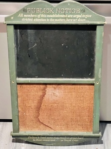lot 160 image: Vintage Wooden Publick Notice Sign &amp Chalk Board