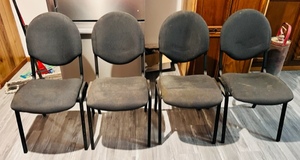 lot 249 image: Lot of Four Grey Coushioned Chairs
