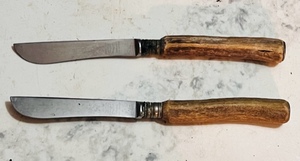 lot 262 image: Two AntiqueVintage Franz Gude Solingen Germany Genuine Stag Horn Knives&nbsp