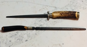 lot 263 image: Two AntiqueVintage Genuine Stag Horn Knife Sharpeners - Including An Edick