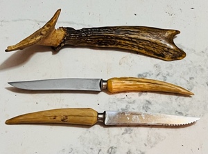 lot 264 image: Two Genuine Made in Germany Vintage Stag Horn Knives - Including a Staghorn
