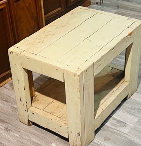 lot 310 image: Small 20 Tall Vintage Wooden Utility Table Which Was Used In Kitchen