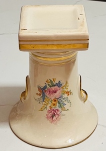 lot 315 image: Vintage Floral Porcelain Planter Stand or Candle Stand - 9 Inch Tall