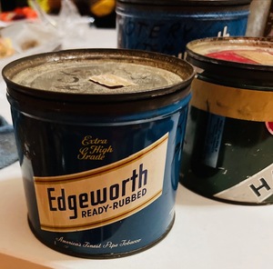 lot 371 image: Three Vintage Edgeworth Ready-Rubbed Pipe Tobacco CansTins