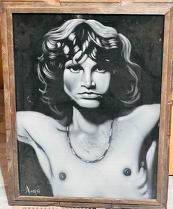 lot 392 image: Black & White Jim Morrison Portrait Signed By Ango