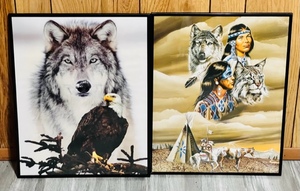 lot 396 image: Two American Indian & Other Spirit Animal Framed Prints