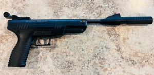 lot 9 image: Benjamin Trail Nitro Piston .177 Caliber Model BBP77 Pellet Pistol WNoise Dampener