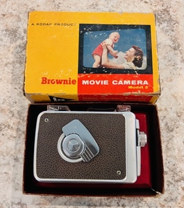 lot 27 image: Kodak Brownie 8mm Model 2 Movie Camera in Original Box