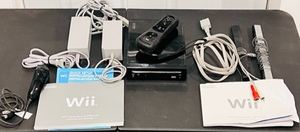 lot 51 image: Nintendo Wii Black Console Model No. RVL-101 WInstructions,Cords, Controllers, &amp Power Supplies