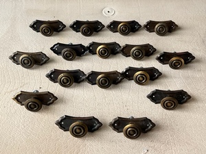 lot 57 image: Sixteen Vintage Brass DrawerCabinet Pulls