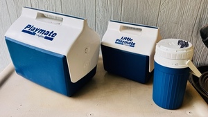 lot 58 image: Igloo Playmate &amp Little Playmate w Igloo Beverage CoolerDispenser