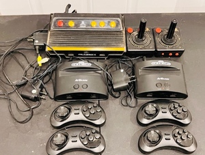 lot 70 image: Atari Flashback 4 Classic Game Console &amp Two Genesis Classic Game Consoles WJoysticks