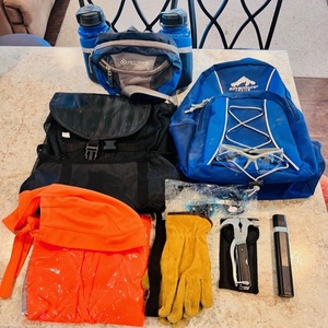 lot 71 image: Outdoors CampingHiking Equipment - Includes Outdoor Products Mojave Hydration Waist Fanny Pack &amp Backpacks