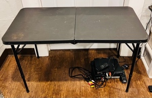 lot 107 image: Black Portable Folding Table