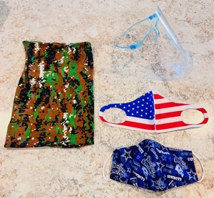 lot 118 image: Face Covering Lot - Including Shield Camouflage, American Flag, &amp Dallas Cowboys