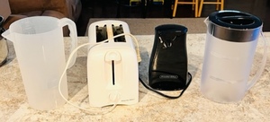 lot 131 image: Proctor-Silex Toaster &amp Can Opener WTwo Pitchers