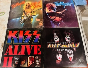 lot 140 image: Four Vintage Record Albums - KISS &amp Ted Nugent