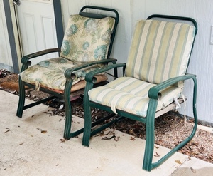 lot 146 image: Two Metal Patio Chairs