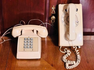 lot 162 image: Two Vintage Bell Telephones - Including Wall Hanging Rotary Phone