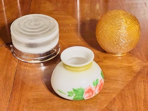lot 166 image: Three Vintage Light FixturesGlobes