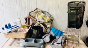 lot 176 image: Pet Assessories Lot - Including PetSafe Digital Animal Wayering Station &amp Live Trap