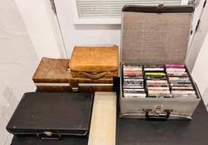 lot 180 image: Approximately 60 Great Cassette Tapes in Case W Two Cassette &amp One 8 Track Storage Cases
