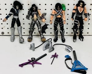 lot 188 image: Four 1997 McFarland Toys KISS Action Figures &amp Assessories&nbsp