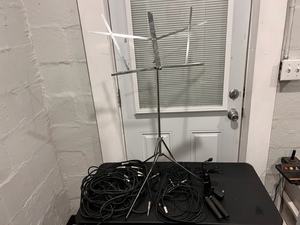 lot 193 image: Microphones, Cables, Music Stand, &amp Proline Clip-On Light