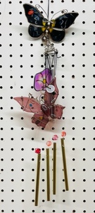 lot 254 image: Stained Glass Butterfly Wing Chimes