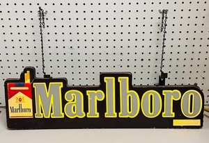 lot 1 image: Vintage Hanging Marlboro Lighted Sign - Works