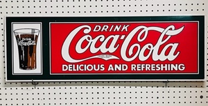 lot 21 image: Vintage Metal Coca-Cola Advertising Sign