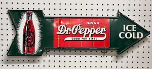 lot 24 image: Vintage Dr. Pepper Metal Advertising Sign