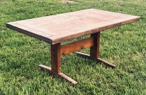 lot 63 image: Rustic Bunkhouse Wooden Dining Room Table