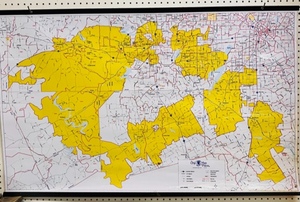 lot 75 image: One Map Place Hanging DFW Road &amp Zip Code Map