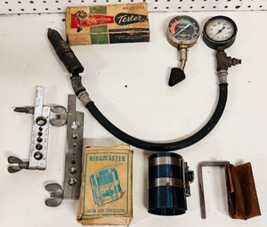 lot 88 image: Vintage Testing Tools,Ringmasters Piston Ring Compressor, &amp Flaring Tools