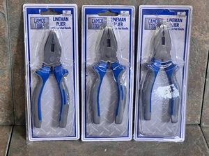 lot 115 image: Three (3) Pairs of 6 Lineman Pliers WInsulated Handle - 3x Money