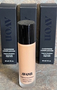 lot 162 image: Three (3) New Bottles of Avon Cashmere Complexion Longwear Foundation - Gingerbread - 3x Money