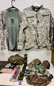 lot 134 image: Army Camo Fatigues Shirt &amp Jacket W Additional Camo Gear
