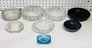 lot 180 image: Lot of Eight (8) Vintage Ashtrays - Icluding - Blue Glass IHOP, Firna, &amp KLS