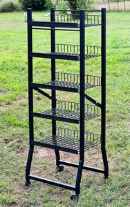 lot 193 image: Portable Roll-Around Foldable Metal Shelves