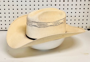 lot 196 image: Resistol 7X Straw Cowboy Hat - Size 7 18