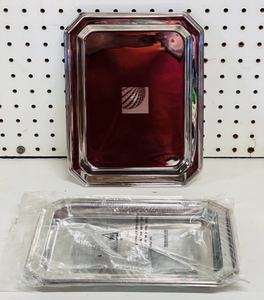 lot 160 image: Three (3) Vintage Continental Airlines First Class Serving Trays - New in Plastic