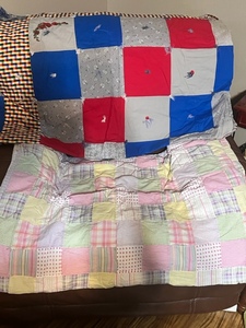 lot 224 image: Two (2) Handmade Vintage Patchwork Quilts